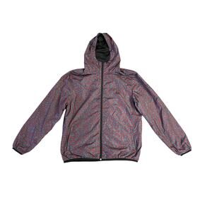 Lost Animal Print Hooded Windbreaker Jacket SZ Medium Streetwear Gorpcore